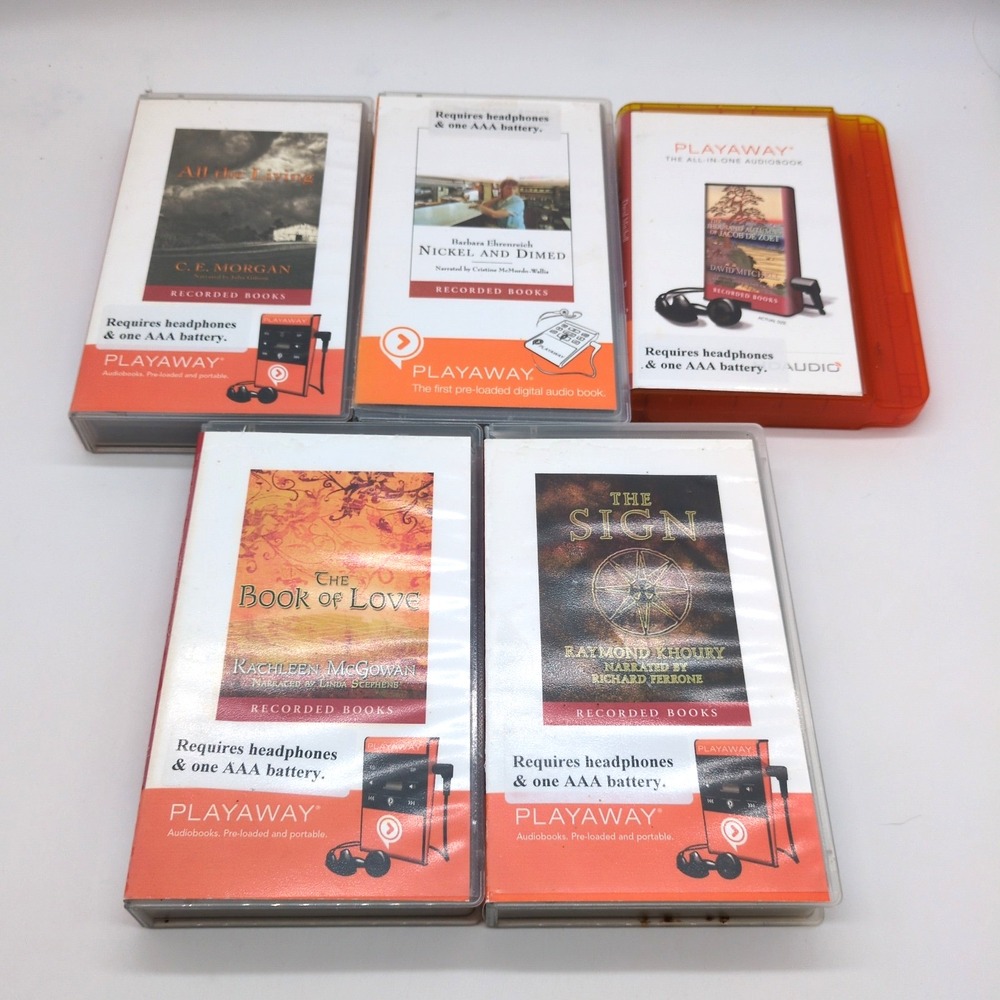 Playaway Audio Books Lot of 5 Fiction Drama Adventure Various Authors Unabridged